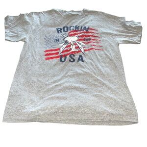 Gray Snoopy Rockin in the USA Large T-Shirt
